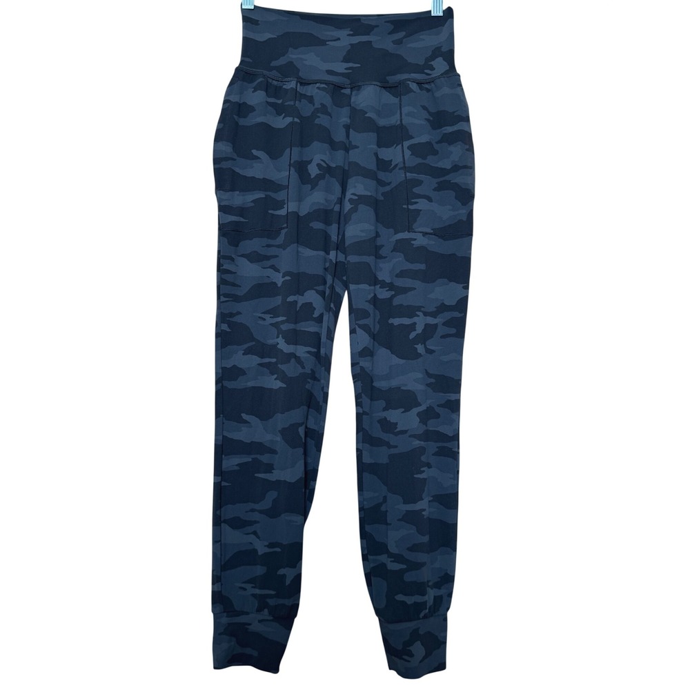 Athleta Salutation Camo Jogger Pants Grey Black Camouflage XS Stretch Pull On